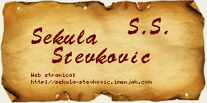 Sekula Stevković vizit kartica